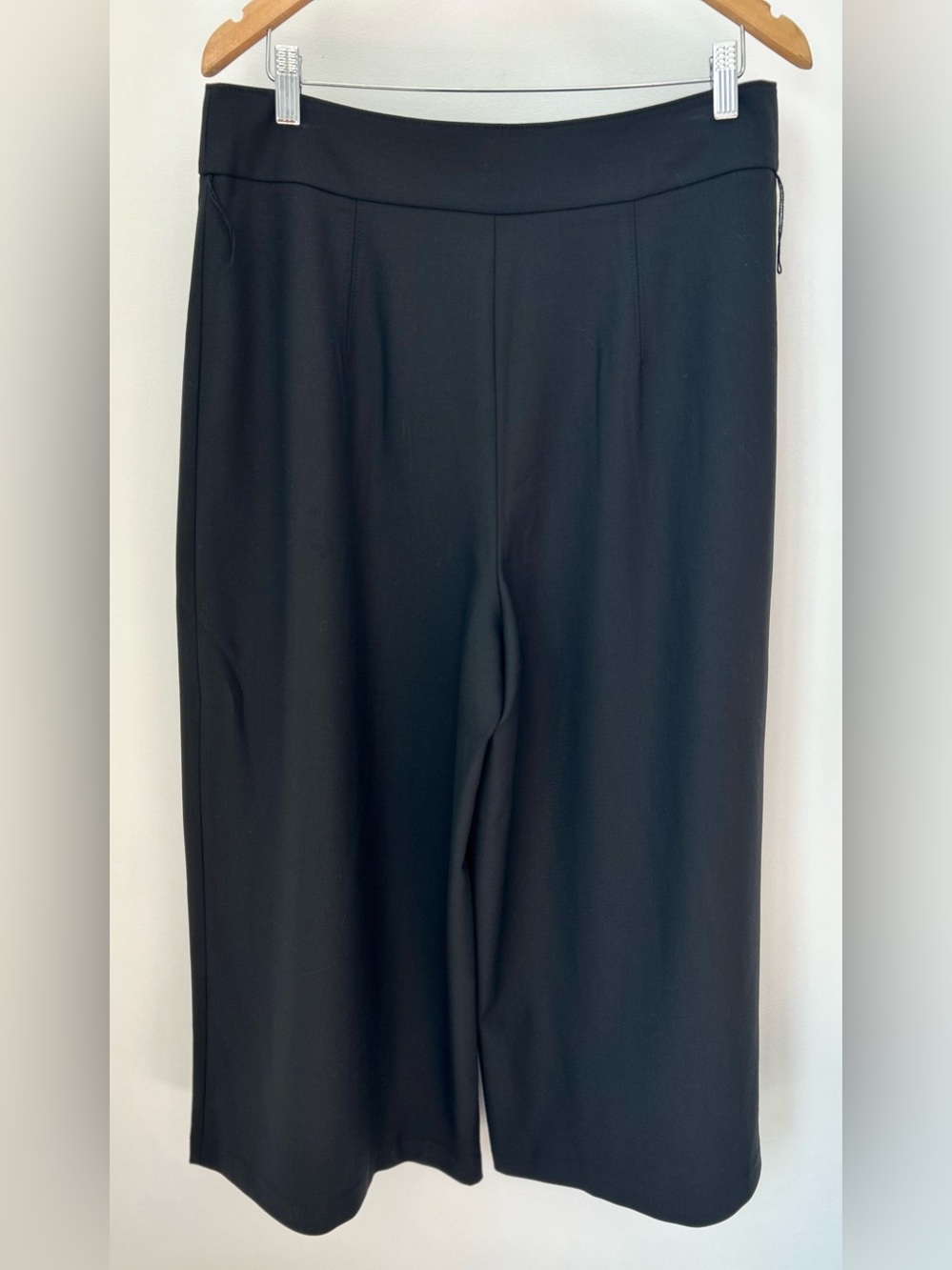 Club Monaco Black Wool Blend Wide Leg Culotte Pants High Rise Women’s Size 12 - Picture 3 of 6